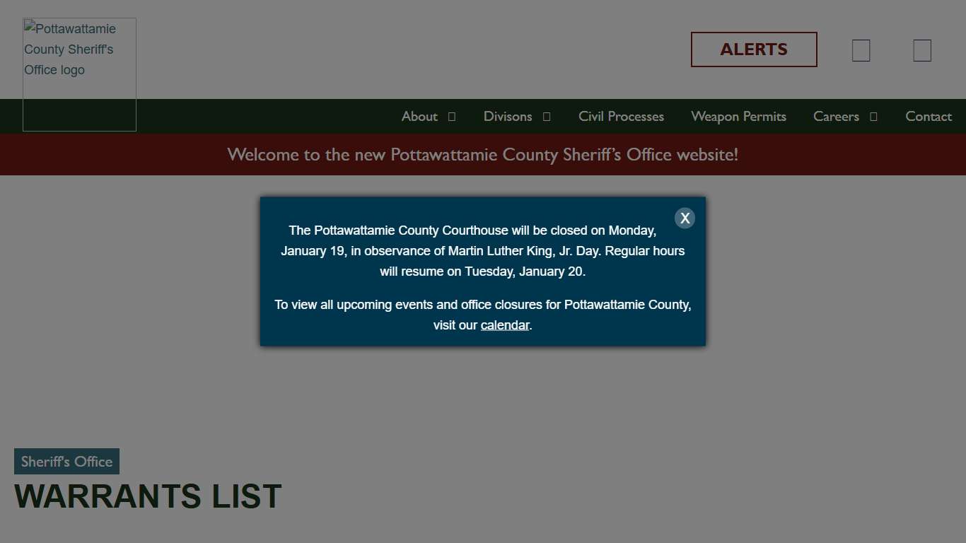 Warrants List - Sheriff - Pottawattamie County, Iowa